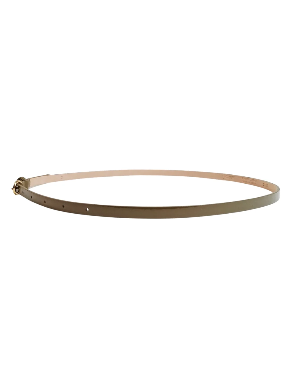 TWO J Crew Women's Olive Green Patent & Suede With Silver Studs Leather Belts M - Picture 3 of 11